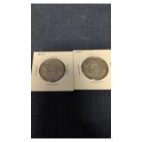2- Canadian 50-cents coins 1953 & 51, 80% silver