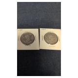 2- 1951 Canadian 50-cents coins 80% silver
