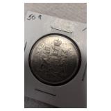 1965 Canadian 50 Cents silver coin 80%