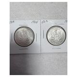 1964 Canada 80% Silver 50-Cent Coins