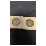 1962 & 63  Canadian 50-cents coins 80% silver