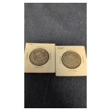 2- 1951 Canadian 50-cents coins 80% silver