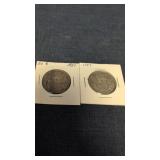 2- 1951 Canadian 50-cents coins 80% silver