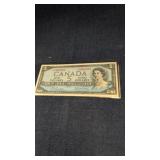 1954 Canadian five-dollar bank note