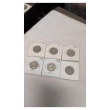6-1973 Canadian 25 cent coins