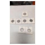1-1970,2-1972 & 4-1977 Canadian 25 cent coins