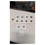 1-95 9-1993,2-1991Canadian 25 cent coins