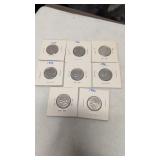 8-1970 Canadian 25 cent coins