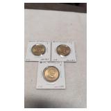 3 U.S Presidential Coins - Thomas Jefferson