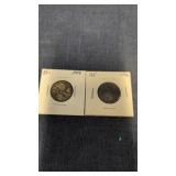 2-1944 Canadian 25 cent Coins