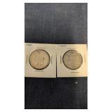 1963 & 1965 Canadian 50-cents coins 80% silver