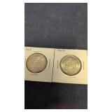 2-1962 Canadian 50-Cent Silver Coins