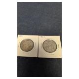 2-1961 Canadian 50-Cent Silver Coins