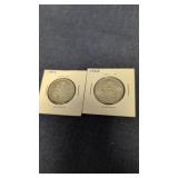 2-1962 Canadian 50-Cent Silver Coins