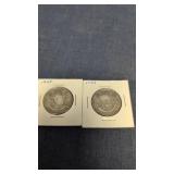 2-1943 Canadian 50-Cent Silver Coins