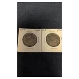 2- 1945 Canadian 50-cents coins 80% silver