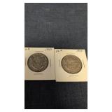 2- 1950 Canadian 50-cents coins 80% silver