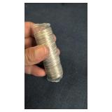 Roll of uncirculated 1992 Canadian 25-cent coin