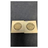 2-1963 Canadian 50-Cent Silver Coins