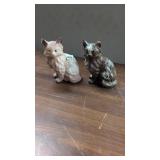 Cat figurines ( small chip on ears )
