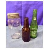 Vintage Canadian Bottle Lot Crown Mason Jar 7Up