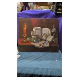 still life oil painting on canvas signed by the