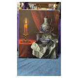 still life oil painting on canvas signed by the