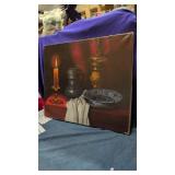still life oil painting on canvas signed by the