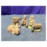 Vintage Wade England Red Rose Tea Figurine Lot of