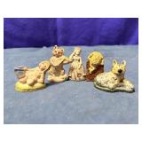 Vintage Wade England Red Rose Tea Figurine Lot of