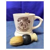 Vintage Elkhardt & Leduc Shaving Mug & 2 Brushes