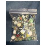 Vintage Glass Marbles Lot Mixed Catseye Swirl