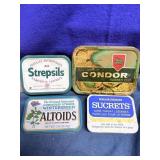 Vintage Metal Tin Lot of 4