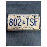 Vintage Ontario License Plate