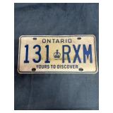 Vintage Ontario License Plate