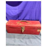 Vintage Mastercraft 19' Red Metal Toolbox with