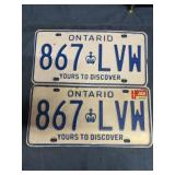 Vintage Ontario License Plates