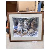 James E. Faulkner Signed 'Young Wolves' Framed