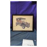 lithograph print of a automobile by artist Jerome
