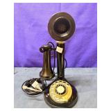 Vintage ATC Candlestick Rotary Telephone Black &