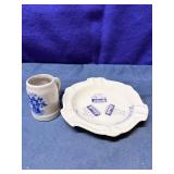Vintage German Schwelle Baden Porcelain Ashtray &