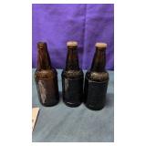 Sioux City Sarsaparilla bottles 2 full 1 empty