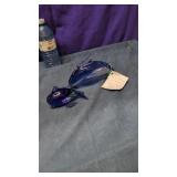 2 Cobalt blue glass dolphins