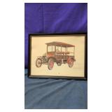 lithograph print of a automobile by artist Jerome