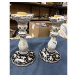 Ceramic candle holders, Italy