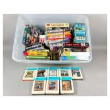 Media Lot With VHS, DVDs, and 8-Tracks