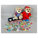 Teddy Ruxpin Items and Collection of Pogs
