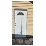 Vintage Wooden Fishing Pole with Reel