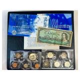 1999 U.S. Mint Uncirculated Coin Set with Canadian