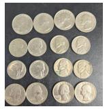U.S. Jefferson Nickels and Washington Quarters